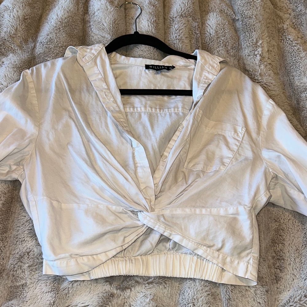 Elegant White Twist-Front Blouse